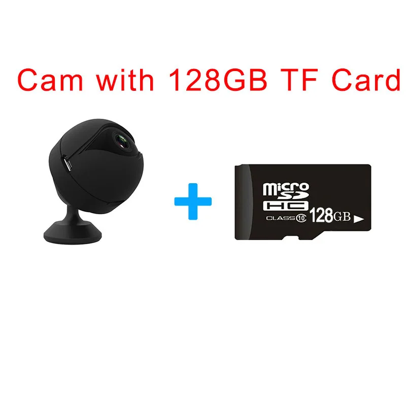 With 128G TF Card HD 1080P Беспроводная Магнитная мини-камера, Wifi Espion, маленькая Камара, секретное действие, IP камера, Видео Безопасность, няня, камера, рекордер - Цвет: With 128G TF Card