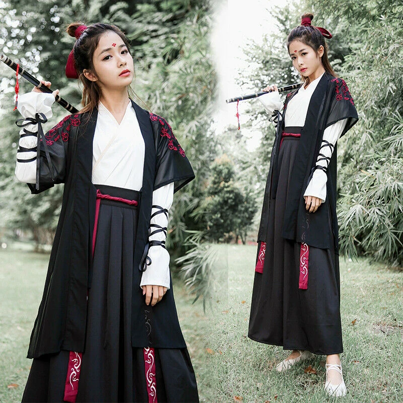 

Wuxia Cosplay Sword Man Improved Hanfu Women Casual Daily Dress Female Chinese Ancient Style Fairy Han Element Stage Performance