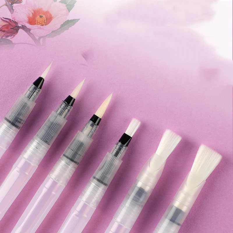 

Aibelle 6PCS Portable Paint Brush Water Color Brush Pencil Soft Watercolor Brush Pen for Beginner Painting Drawing Art Supplies
