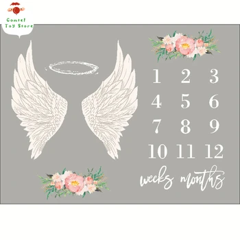 

Angel Flannel Multi Functional Baby Birth Milestone Blanket Celebrate Photo Props Play Mat Nordic Kids Backdrop Accessories