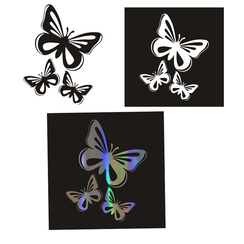 

Creative Car Stickers Auto Sticker Beautiful Butterflies Car Motorcycle Decoration 3D Reflective Car Styling Decal,16cm*20cm