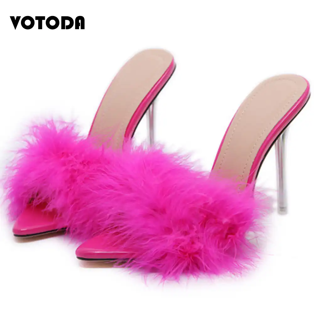 furry heel slippers