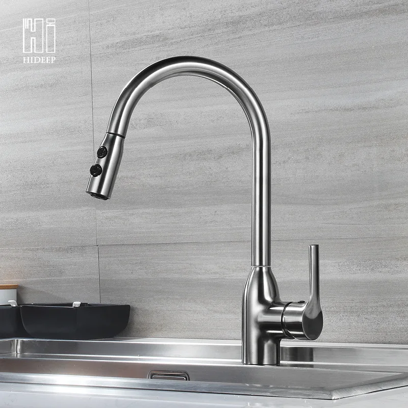 

Hideep Kitchen Hot And Cold Faucet Copper Brushed Pull-out Vegetables Basin Leading Manufacturers Direct Selling Home Improvemen