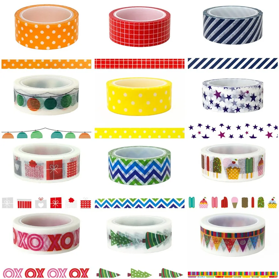 Cinta Washi de cuadrícula de 2M/5M * 15MM, papel japonés, cinta adhesiva para planificador, cintas adhesivas, pegatinas decorativas de papelería, venta al por mayor