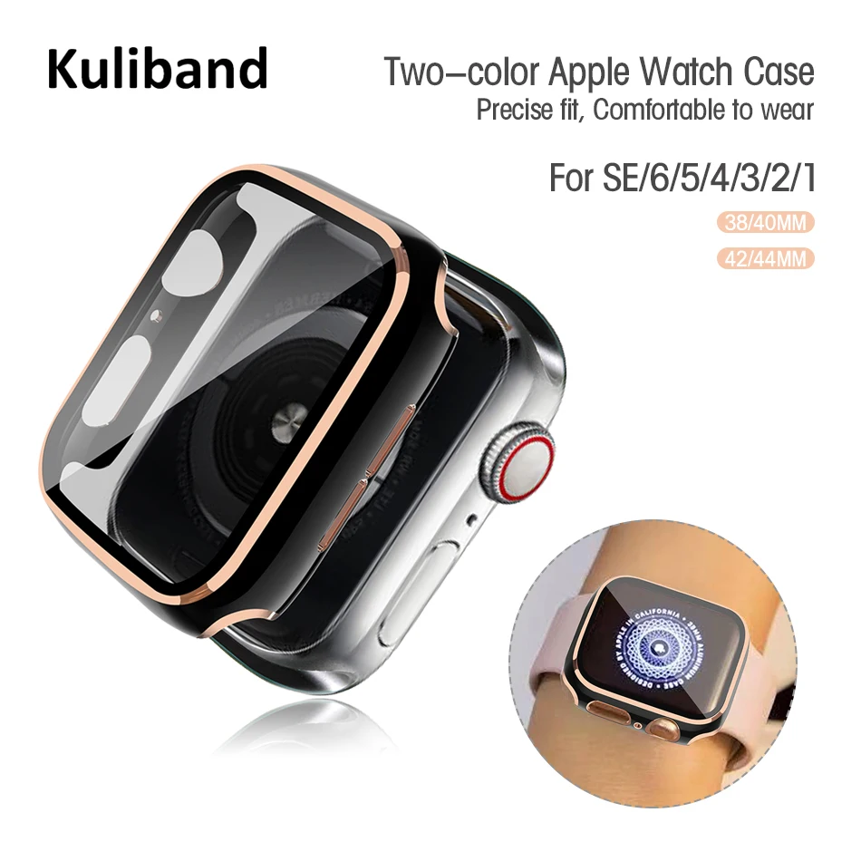 Apple Watch SE/6/5/4/3/2/1  ̽ 38MM 40MM, iWatch ø 6 SE 5  ü ȣ PC + ȭ  ʸ Ŀ 42MM 44MM