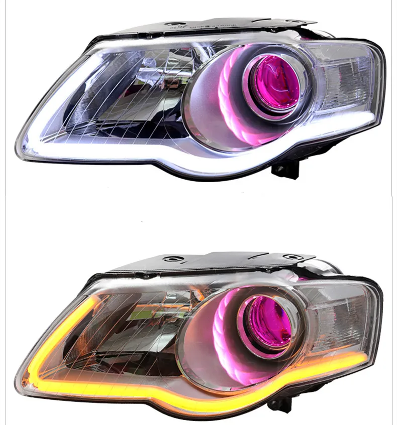 

Светодиодный ная HID ксеноновая фара для Volkswagen VW passat b6 07-09, дневные ходовые огни «ангельские глазки» с указателем поворота