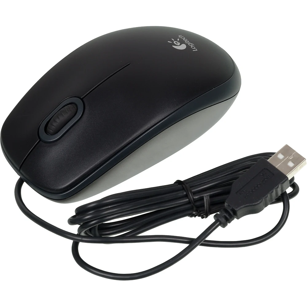 Мышь LOGITECH B100 for business, проводная, USB, черный