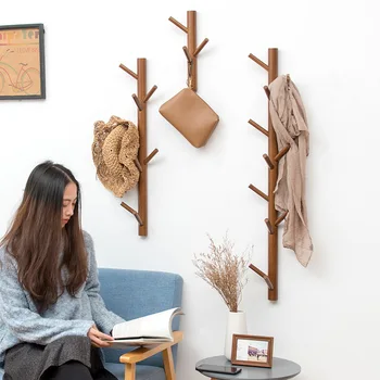 

Creative Tree Hanging Rack Bamboo Wall Mounted Coar Rack Hanger Hall Entrance Decoration Hat Coat Rack Wall Decor Home Furniture