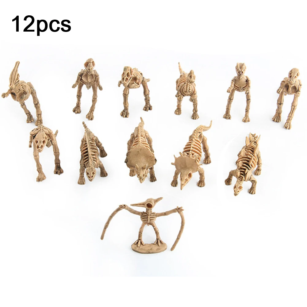 

12 PCs Model Gifts Skeleton Plastic Children's Toys Simulation Dinosaur Crafts Props Home Decorations Halloween Decoration
