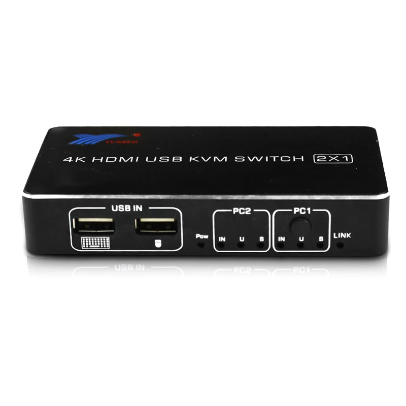  USB HDMI 4K KVM Switch Control 2 Into 1Out Of the Shared Mouse and Keyboard Display KVM Switch Moni