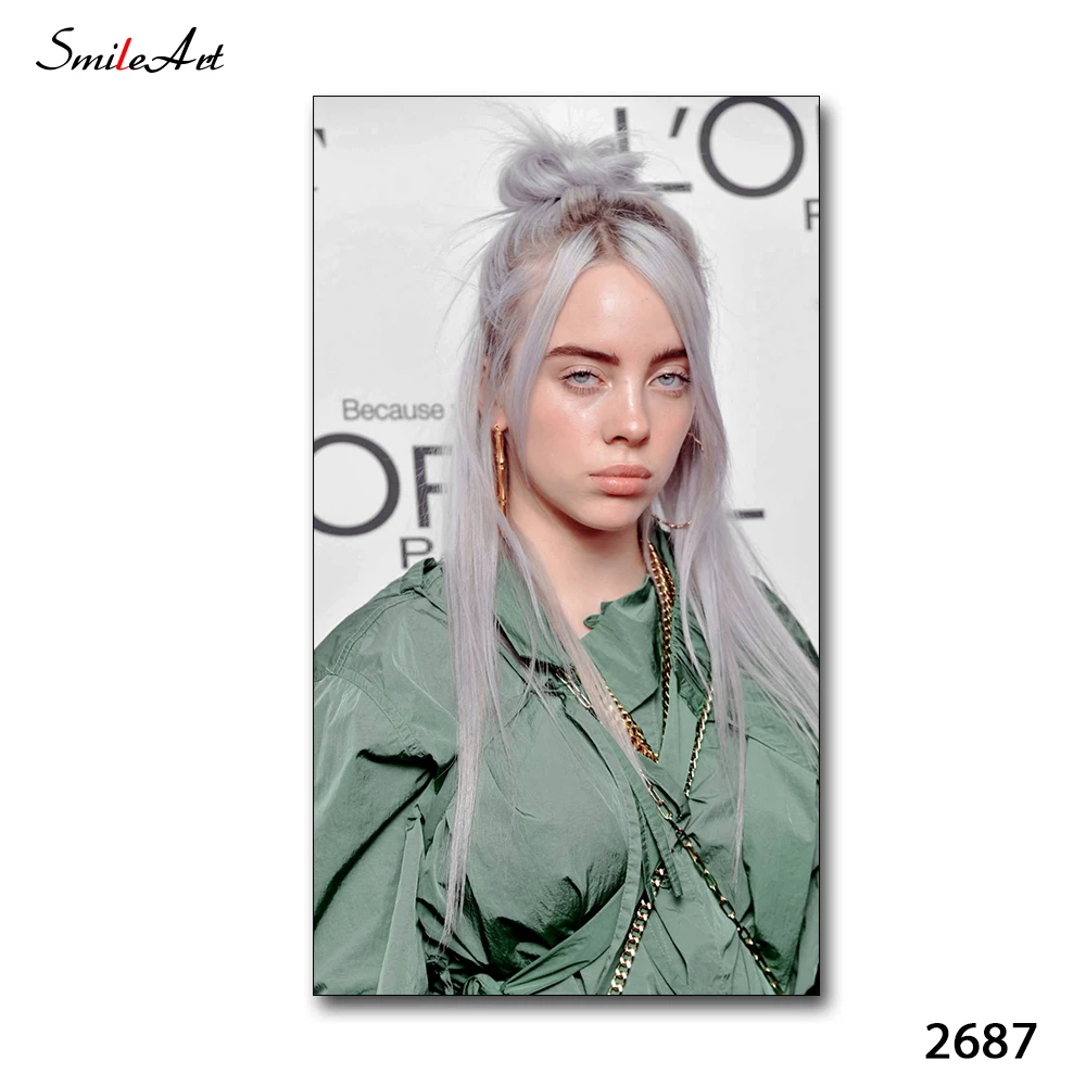 Billie Eilish холст живопись плакаты и принты настенные художественные картины для гостиной спальни домашний Декор картина на стену - Цвет: 2687