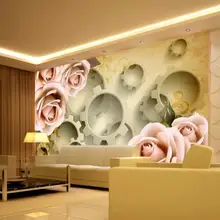 Personalizado foto papel pintado para paredes 3 d murales fondos pintado a mano vintage rosa flor mural 3D Fondo pintura de la pared