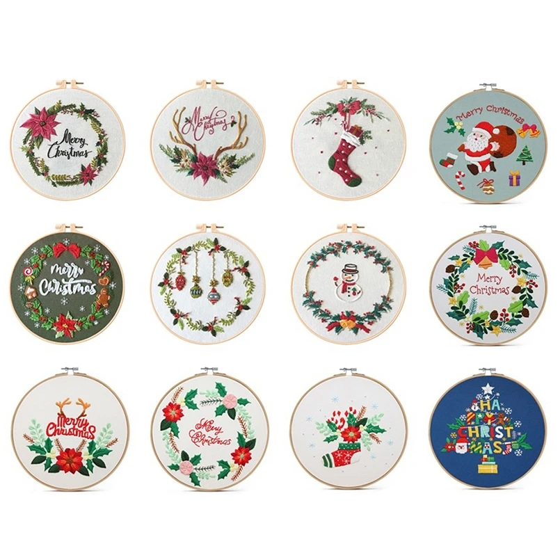 Christmas Embroidery Kit With Embroidery Frame Embroidery Needle