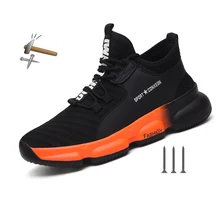 Новинка; Мужская защитная Рабочая обувь со стальным носком; прокалываемые ботинки; удобные противоскользящие ботинки; зимние модные кроссовки