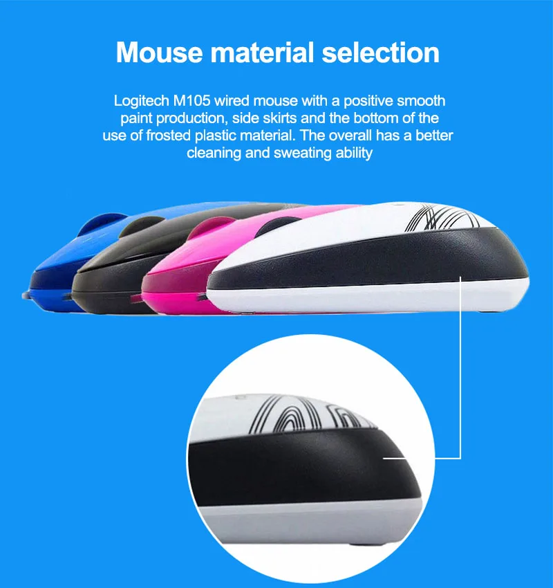 Новая оптическая проводная USB мышь logitech M105 1000 dpi для ноутбука, настольного ПК, ноутбука