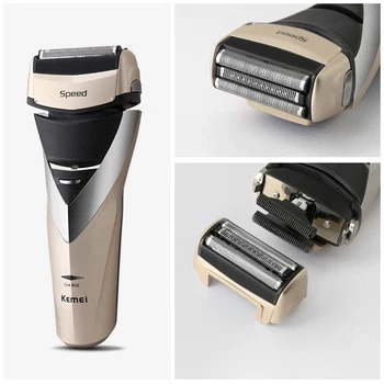 

Kemei Men Razor 3D Floating Head Rechargeable Facial Electric Shaver Hair Shaving Machine Waterproof Razor Beard Trimmer D42