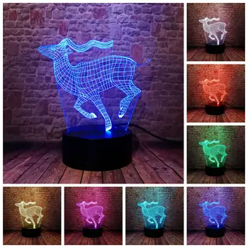 

Antelope Flash Model 3D Illusion LED Desk Nightlight Colourful Changing Light Oryx Animal Figure Toys