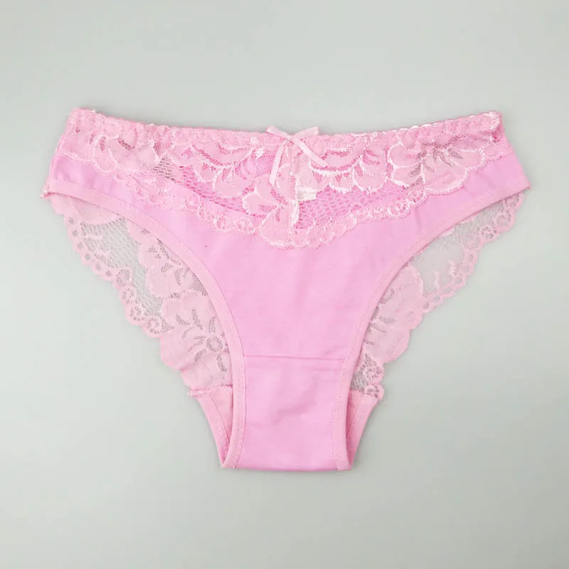 pink Prettywowgo Новое поступление женское нижнее белье сексуальные кружевные 6 ярких цветов женские хлопковые трусы 887 - Цвет: pink