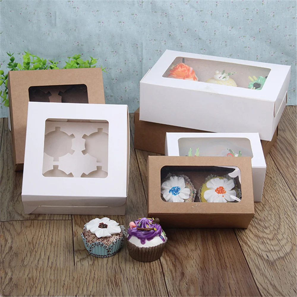 2/4/6/12 Hole White Windowed Cupcake Boxes with Secure Removable Tray, Convenient Cardb... - SKU WCB01608 - UGI Packaging