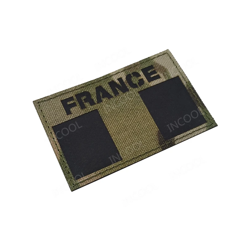 Флаг Франции ИК инфракрасный вышитые патчи Тактическая Военная Боевая нашивка нейлоновый отражающий французский эмблема флага вышивка значки