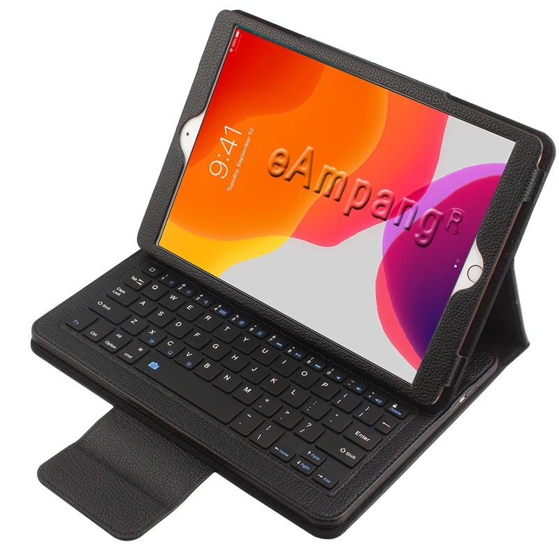 Черный Чехол с клавиатурой для iPad 10,2, Bluetooth, Keyobard, чехол для Apple iPad 7, 7-го поколения, A2197, A2200, A2198, A2232, кожаный чехол, Funda - Цвет: Черный