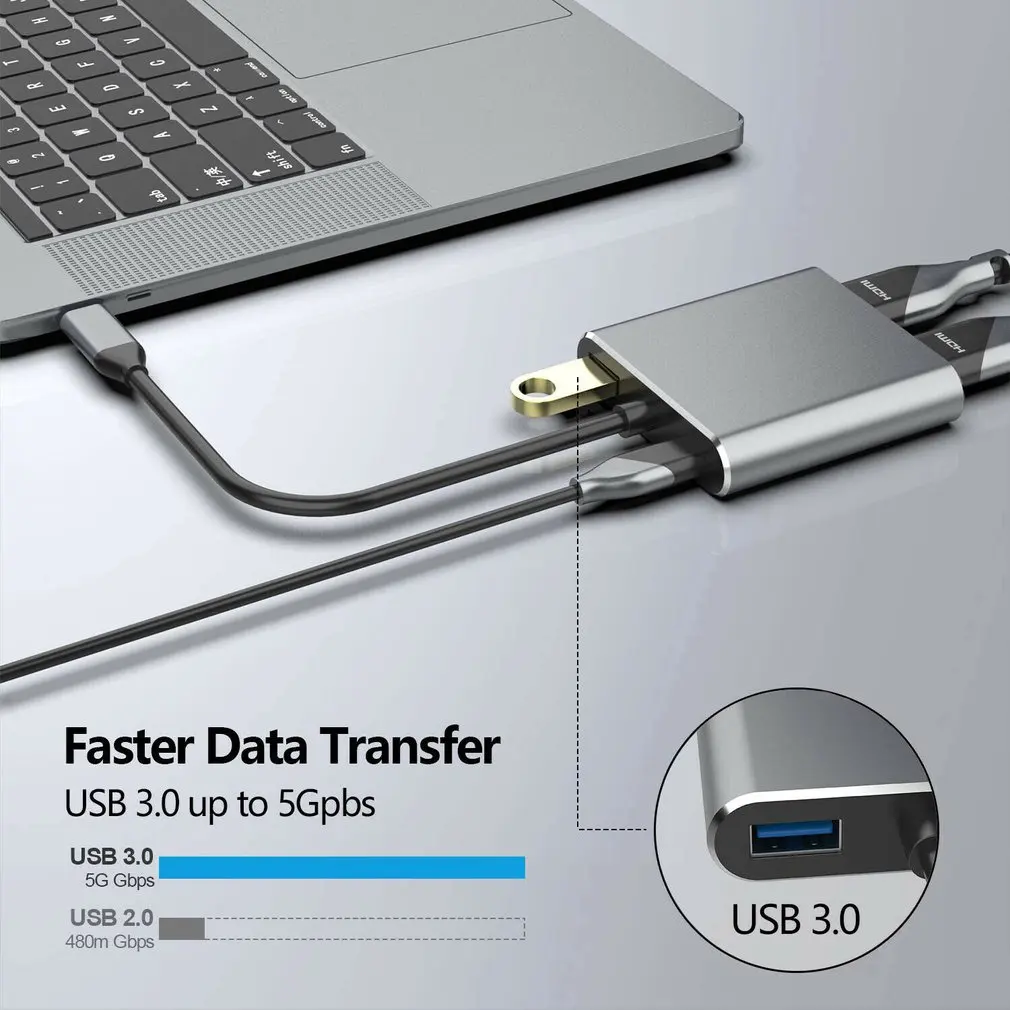 Type-C-Hdmi Vga type C Hdmi Female Usb-C Turn Hdmi+ Vga четыре в одном соединительный кабель Usb-C Turn Hdmi+ Vga адаптер
