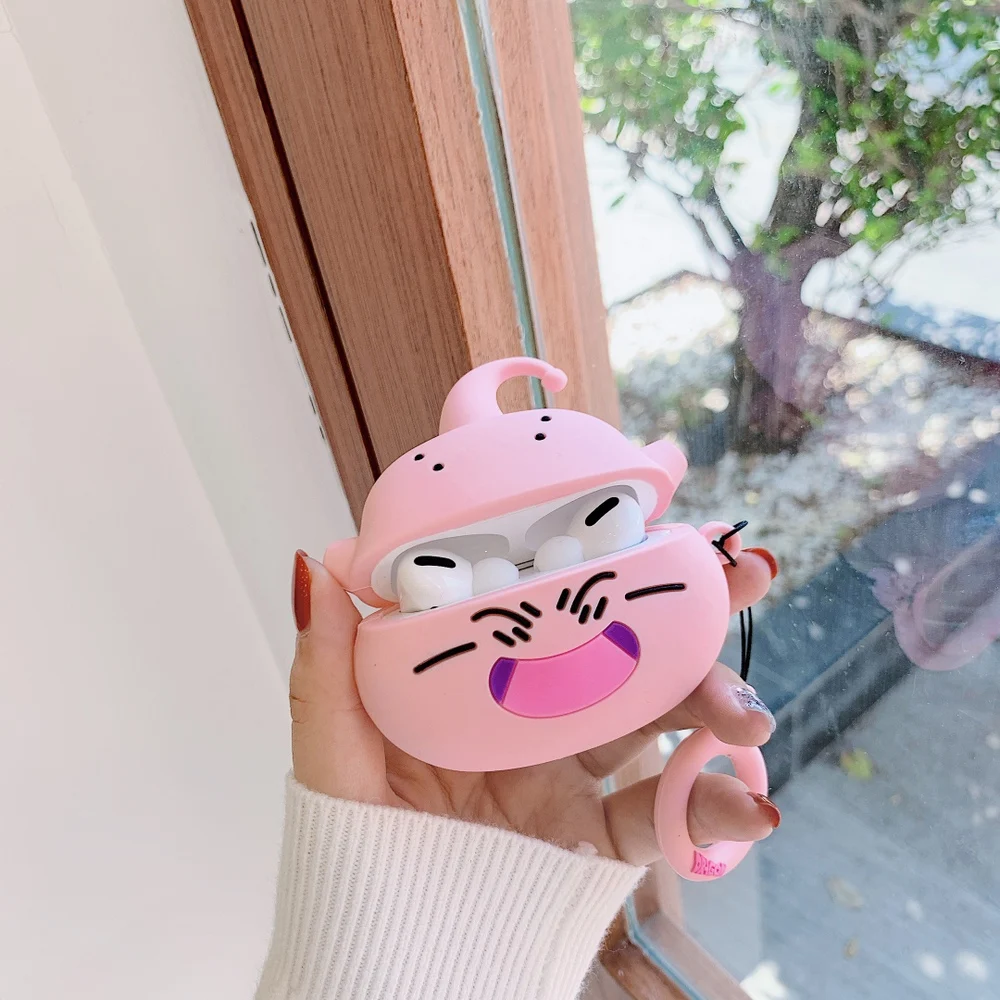 Чехол для наушников AirPods Pro Cartoon Dragon Ball Majin Buu Bluetooth, мягкий силиконовый чехол для наушников AirPods 1, 2, 3, кольцевой ремешок для наушников