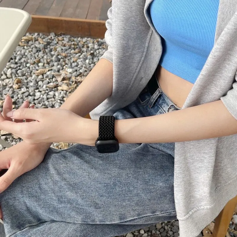 Nylon Strap for Apple Watch Band Ultra2-1 49mm 41mm 45 mm 38/42 Bohemian Elastic Bracelet iWatch Series 9 8 7 6 5 4 3 Se 40/44mm