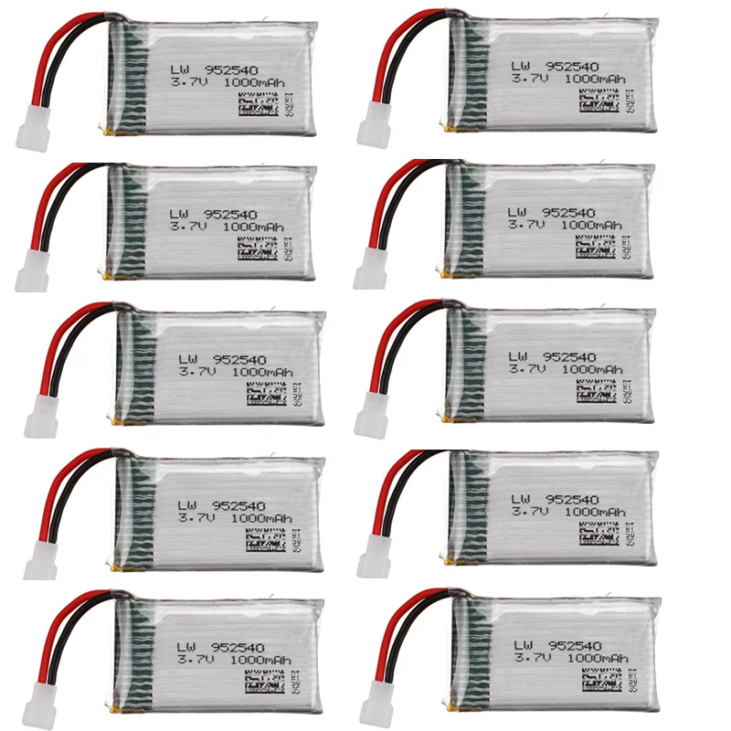 

1000mAh 3.7v lipo Battery Charger for KY601S SYMA X5 X5S X5C X5SC X5SH X5SW M18 H5P HQ898 K60 HQ-905 CX30 3.7V battery 10PCS