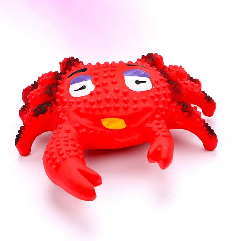 Игрушки для собак Кричащие резиновые жевательные игрушки для домашних животных пищалка жевательные подарочные крабы пауки Морская звезда товары для домашних животных для маленьких средних собак - Цвет: Red Crab