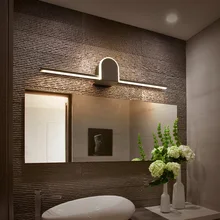 Современный светодиодный светильник для зеркала, белый, черный, алюминиевый светодиодный светильник для зеркала в ванной, 40, 60, 80 см, AC110-240V