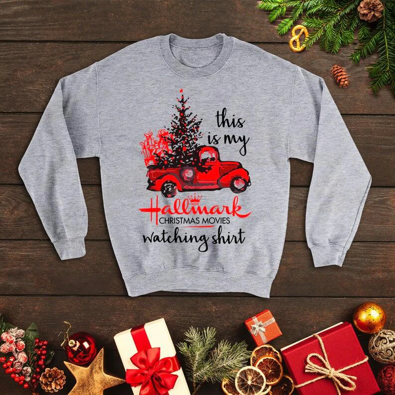 Толстовка с надписью This is My Christmas Movies, толстовки из хлопка в стиле Харадзюку на Рождество, джемпер с цветными рисунками