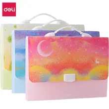 1 шт. Deli папка для файлов A4 Органайзер многослойный расширяющийся Портативный бизнес файл для офиса и школы классификация принадлежности для документов