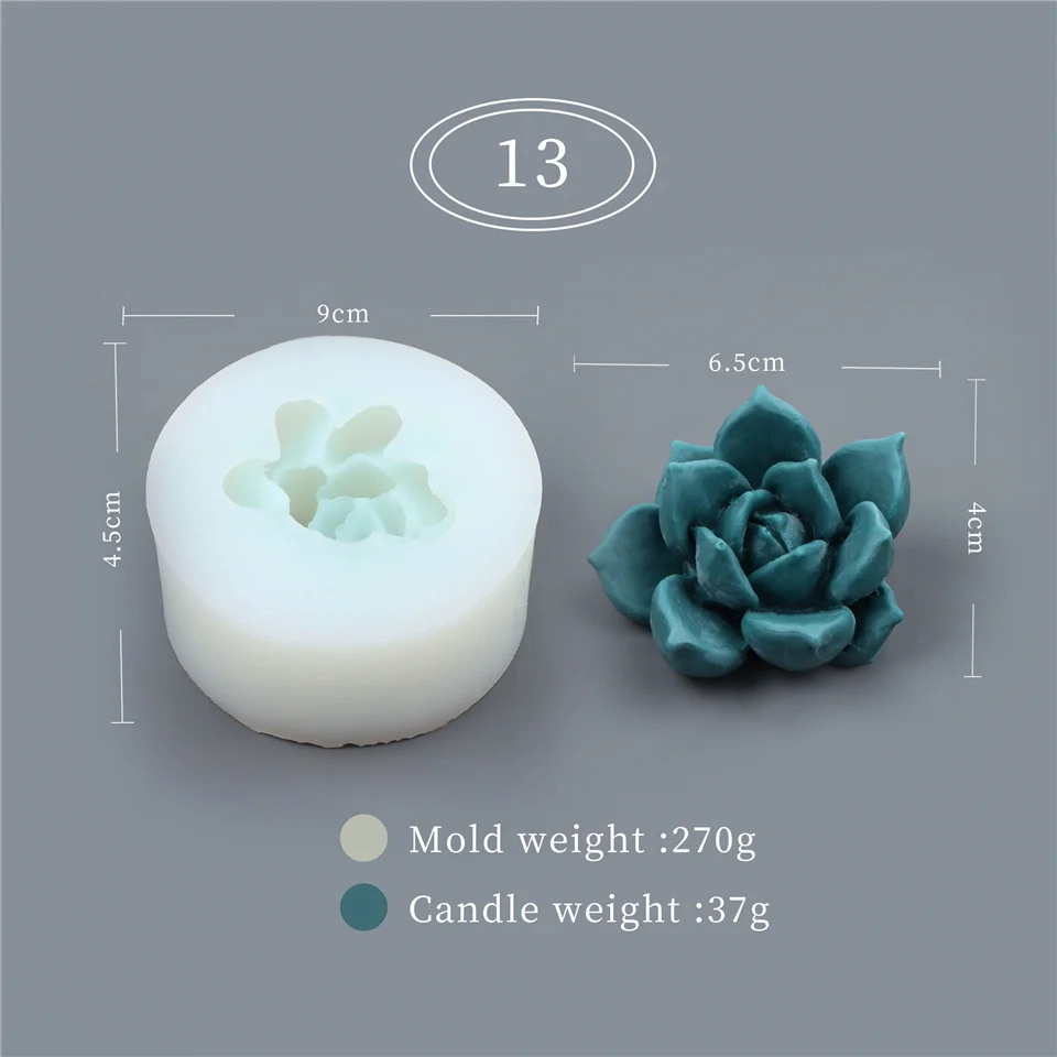 Succulent & Eucalyptus Silicone Mold for 3D DIY Aromatherapy and Crafting