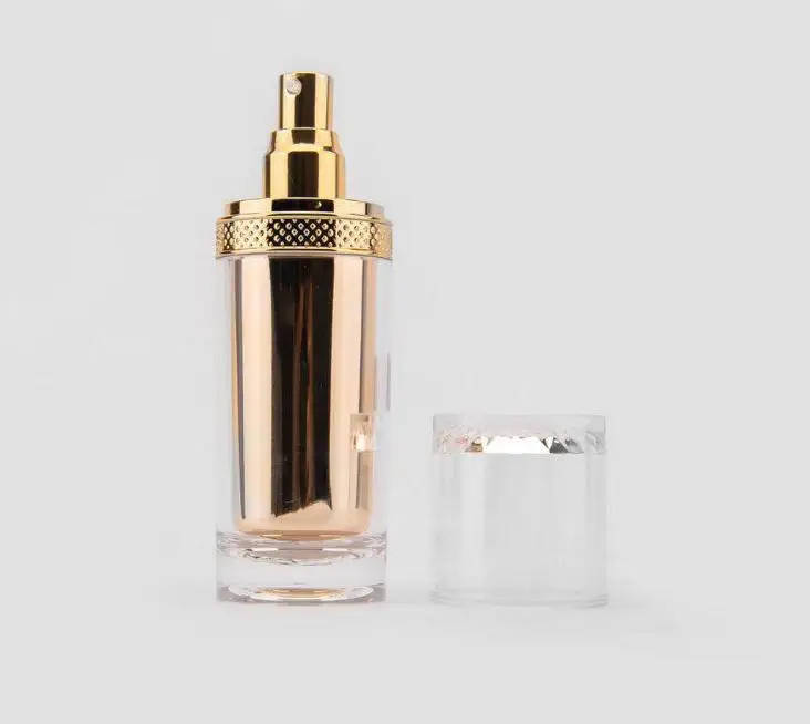 30/50/100/120ml empty Gold Acrylic Lotion Cosmetic Container Essence Acrylic Pump Plastic Bottle Package 30g 50g creams jar SN
