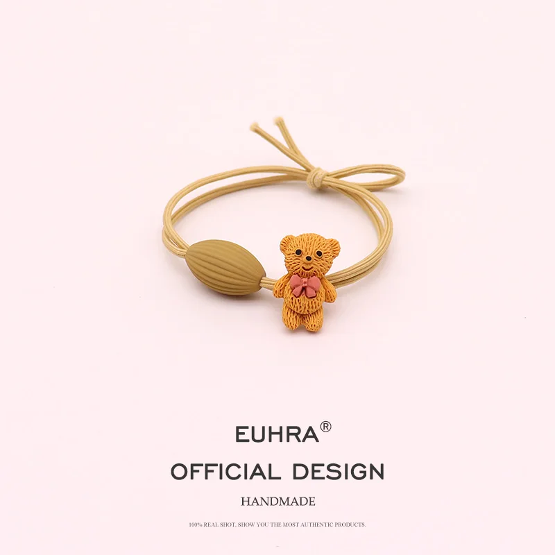 EUHRA 5 цветов пластиковый медведь оливковые фрукты для девочек женские эластичные резинки для волос Детские резинки высокая эластичность