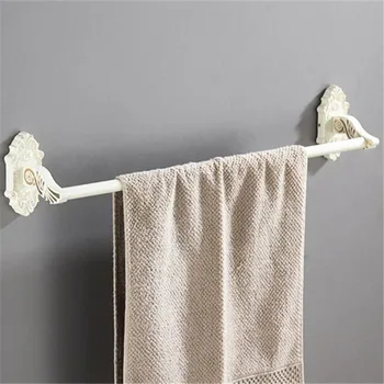 

LIUYUE Towel Rack Black Aluminum European Type Retro Towel Bars 3 D Engraving Pattern Single Towel Rails Bathroom Towel Hanger