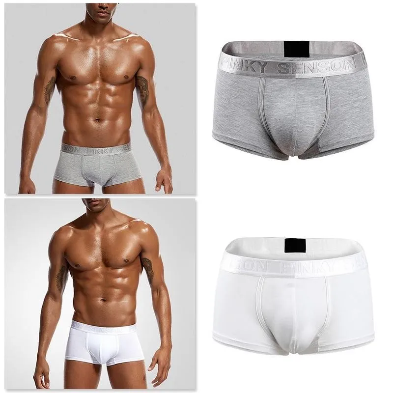 Модальное Мужское нижнее белье сексуальные трусы боксеры с низкой талией
