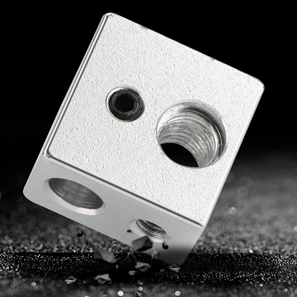 2шт MK10 экструдер Hotend нагревательный блок, 20x20x13 мм алюминий M7 резьба Тепловая проба Быстрое рассеивание тепла для 3D-принтера