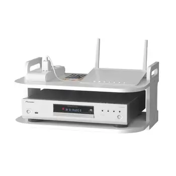 

PVC Router Container Storage Rack Set-Top Box Bracket Wall Mounted Double Layer Shelf Creative For Home