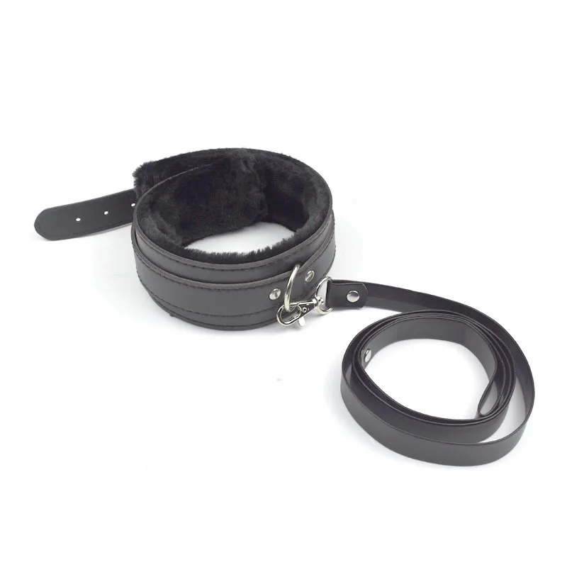 Sex Toys for Adults Women Couples Games Bdsm Collar Leather and Leash Plush Fetish Bondage Sex Necklace SM Toys Restraints