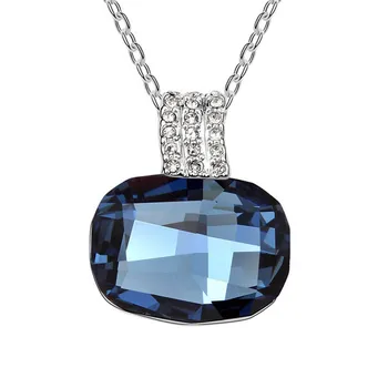 

Chirstmas Gift for girlfriend Fashion Ellipse Pendant Necklace For Women with Austrian Crystal Bijoux Wholesale