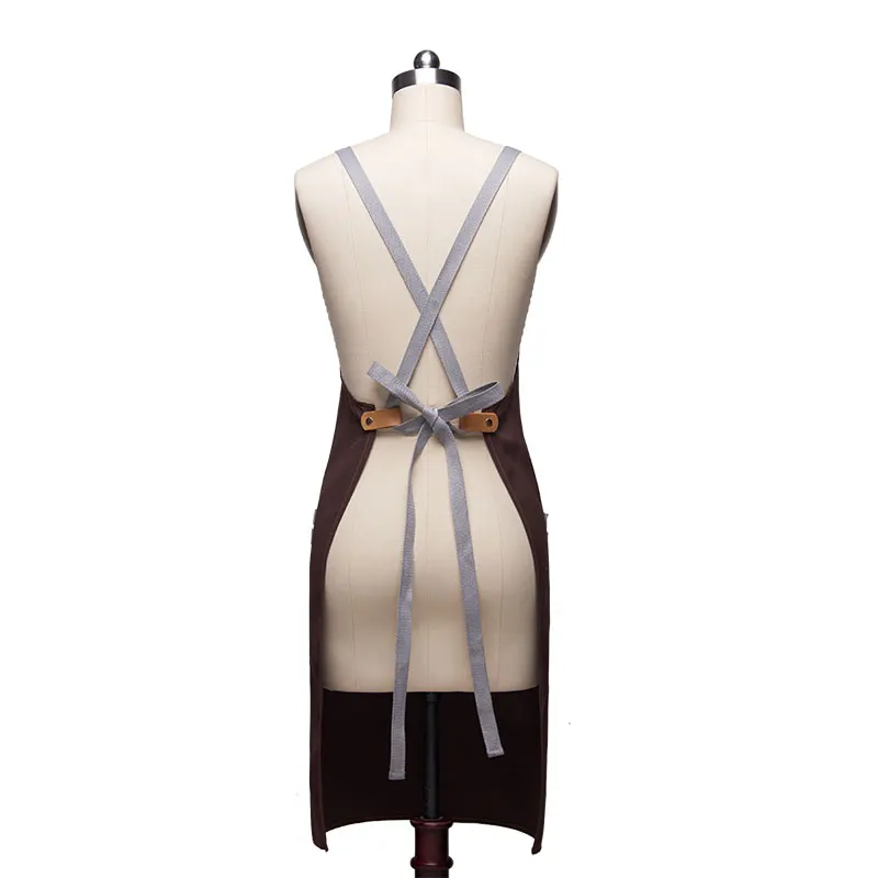 Kitchen Apron Men's Chef Apron Cafe Women Cook Wear-Resistant Restaurant Print Embroidered