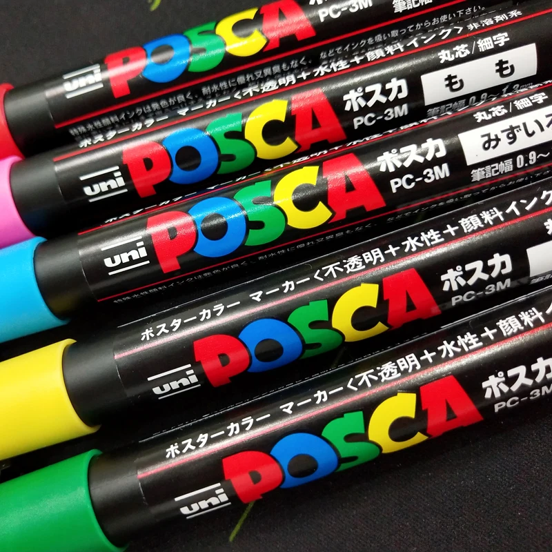 Uni Posca PC 3M ручка маркер со средним цилиндрическим наконечником граффити цветные