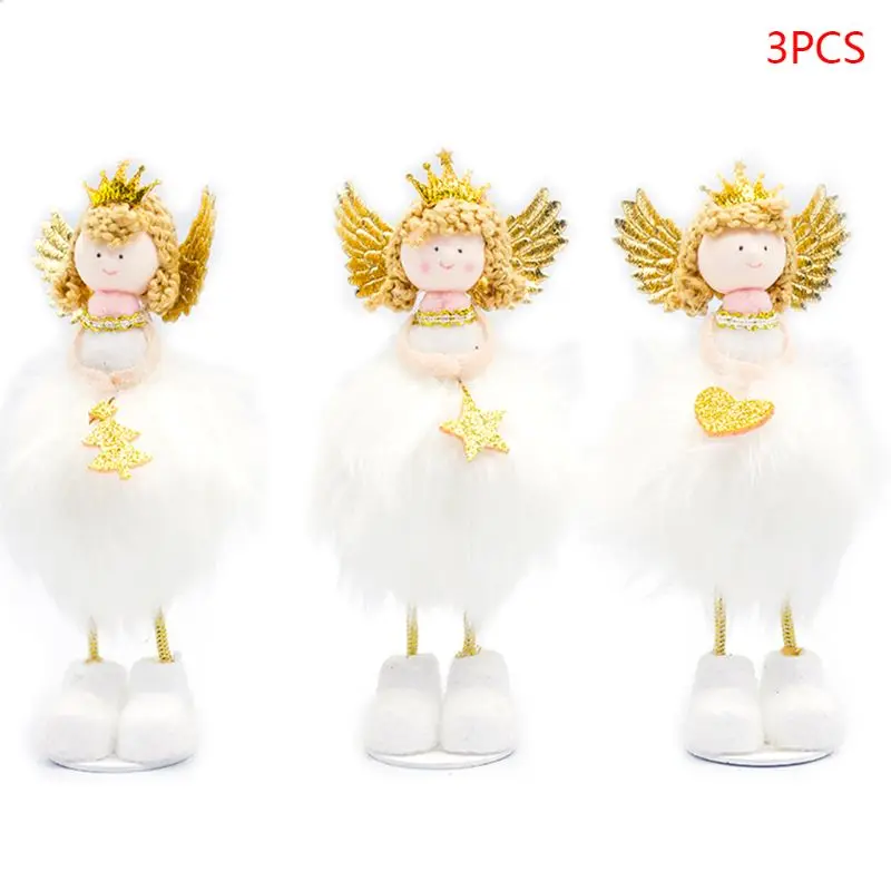 

3pcs/set Christmas Angel Doll Toy Decoration Home Xmas Party New Year Gift Table Shine Decor Ornaments christmas decor