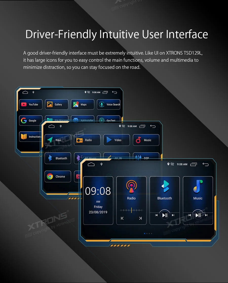 XTRONS Универсальный 10," головное устройство DSP Android 9,0 Автомобильный мультимедийный плеер Радио Стерео 1080P рулевое колесо gps DVR OBD DAB NO DVD