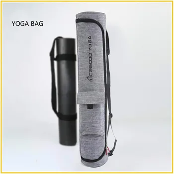 

2020 Yoga Mat Gym Bag with Side Pockets Waterproof Carrier Durable Canvas Cotton Yoga Backpack Carry Strap Drawstring