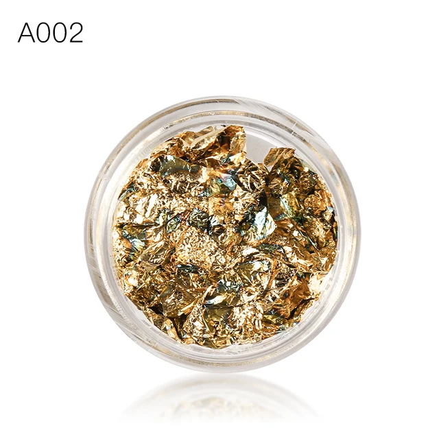 1 Box Gold Silver Irregular Aluminum Foil Paper Nail Art Sticker 3D Glitter DIY Manicure UV Gel Polish Nail Decoration Tools S00542