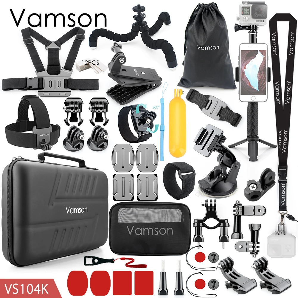 Набор аксессуаров Vamson для Gopro Eken H9R Hero 8 7 6 5 штатив селфи палки с регулируемым