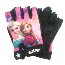 Детские перчатки на половину пальца для велосипеда, детские спортивные перчатки, нескользящая ткань, дышащие, впитывающие пот, Анна Эльза перчатки Человека-паука